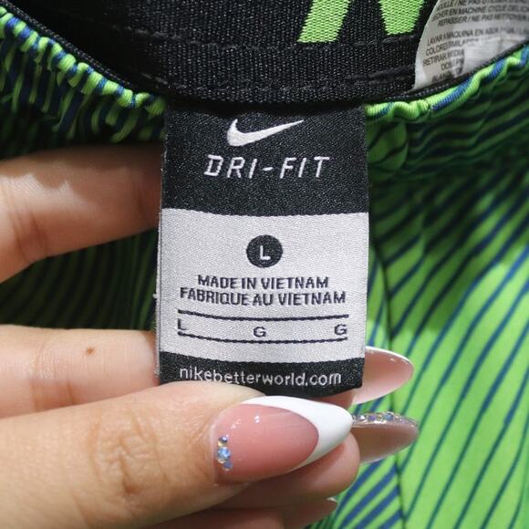 Nike Green Nike FLY 9 Linear Flow Training Shorts Sz L - Picture 5 of 10